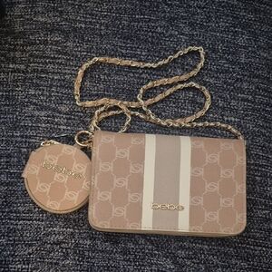 Bebe Tan and Cream Crossbody Bag Set